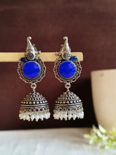 Antique Look Oxidised Pearl Earrings