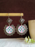 Round Enamel Hook Earring With Multi Color | AMOLA