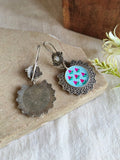 Round Enamel Hook Earring With Multi Color | AMOLA