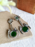 Silver Lookalike Monalisa Dangler Earring | AMOLA