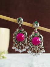 Silver Monalisa Stone Dangler Earrings | AMOLA