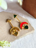 Golden Meenakari Dangler Earrings | AMOLA