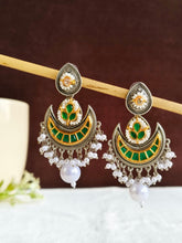 Dual Tone Kundan Pearl Chandbali Dangler | AMOLA