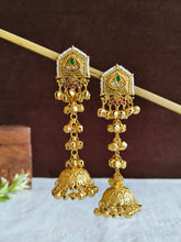 Kashmiri Golden Long Drop Jhumka Earrings | AMOLA