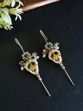 Oxidised Green Stone Statement Ear Cuff | AMOLA