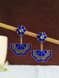 Oxidized Enamel Hand-Painted Dangler Earrings | Sarichka