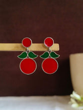 Enamel Oxidized Silver Dangler Earrings | AMOLA