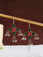Oxidised Enamel Ghungroo Drop Earrings | AMOLA