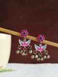 Oxidized Silver Enamel Ghungroo Drop Earring | AMOLA