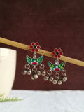 Oxidized Silver Enamel Ghungroo Drop Earring | AMOLA
