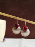 Silver Plated Oxidised Teardrop Stone Hook Earrings | AMOLA