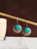 Oxidized Silver Sunburst Hook Earrings | AMOLA