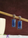 Silver plated Oxidized Turquoise Dangle Earrings | AMOLA