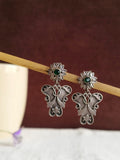 Floral Stone Oxidised Dangler Earrings | AMOLA