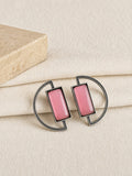 Bohemian Rectangular Stone Oxidized Studs | AMOLA