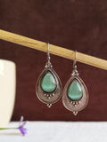 Oxidized Silver Teardrop Hook Earrings | AMOLA
