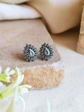 Silver Touch Oxidised Stud Earrings for Casual Elegance | Sarichka