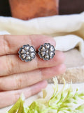 Oxidised Silver Floral Stud Earrings for Elegant, Everyday Charm | Sarichka