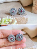 Tiny Oxidised Silver Studs for Casual Charm | Sarichka