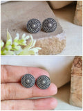 Tiny Oxidised Silver Studs for Casual Charm | Sarichka