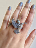 Oxidized Plated Sparrow Adjustable Ring