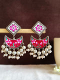 Hand-painted Oxidised Jewellery Earrings | AMOLA