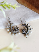 Silver Plated Crescent Oxidized Jhumka Earrings | sarichka