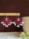 Pearl Oxidised Hook Earrings | AMOLA
