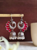 Peacock Oxidised Jhumka Earrings | AMOLA
