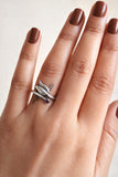 Silver Look Alike Lotus Statement Ring | AMOLA