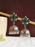 Trendy German Silver Pearl Jhumka Earrings for Elegant Style | AMOLA