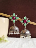 Trendy German Silver Pearl Jhumka Earrings for Elegant Style | AMOLA