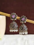 Elegant Silver-Plated Pearl Brass Earrings | AMOLA