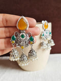 Shop Timeless Oxidized Jhumka with Stones for Special Occasions | AMOLA