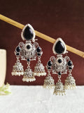 Shop Timeless Oxidized Jhumka with Stones for Special Occasions | AMOLA