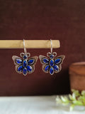 Silver Plated Oxidized Butterfly Hook Earring | AMOLA