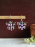 Silver Plated Oxidized Butterfly Hook Earring | AMOLA