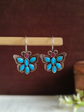 Silver Plated Oxidized Butterfly Hook Earring | AMOLA