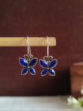 Oxidized Butterfly Style Stone Hook Earrings for Daily Wear | AMOLA
