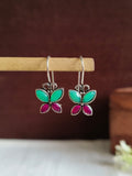 Oxidized Butterfly Style Stone Hook Earrings for Daily Wear | AMOLA