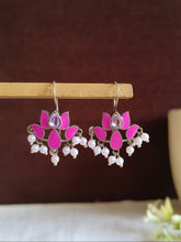 Pearl Oxidised Hook Earrings | AMOLA