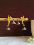 2 Half Moon Enamel Jhumka Earrings | AMOLA