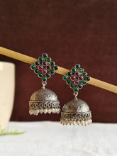 Pearl & Stone Oxidized Jewellery Earrings | AMOLA