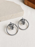 Pink Stone Oxidized Stud Earrings | AMOLA