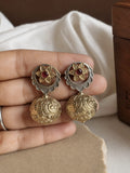 Brass Ball Oxidized Dangler Earrings | AMOLA