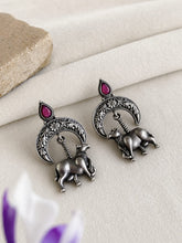 Ethnic Oxidized Kamdhenu Cow Dangle Earrings | AMOLA