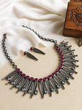 Antique Silver-Toned Elegant Necklace Set | AMOLA