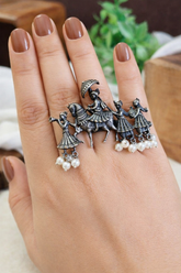 Oxidized Silver Plated Barat Finger Ring | Sarichka