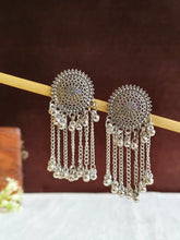 Oxidized Silver Chain Drop Earrings | AMOLA