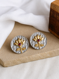 Coin Shaped Oxidised Studs | AMOLA